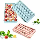 ZIOYA 2 Pezzi Stampo Ghiaccio con Coperchio Silicone Formine Ghiaccio Stampo Cubetti di Ghiaccio Mini Palline di Ghiaccio per Whisky Tè e Caffè Cocktail Succo (Blu e Rosa)