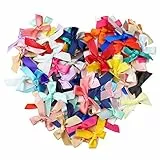 ZoZoMaiy 100 Pezzi Fiocchi di Nastro di Raso, Multicolori Mini Fiocchi, Fiocco di Nastro da 2.5 cm per Artigianato, Cucito, Decorazione di Regali, Larghezza di Banda 10 mm, Raso a Doppia Faccia