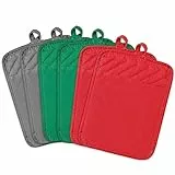 R HORSE Set di 6 presine con tasca per cucina Grigio Verde Rosso Pocket Pot Holder in cotone resistente al calore presina antiscivolo presina guanti da forno cuscinetti caldi in spugna