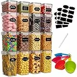 Withosent Contenitori Ermetici per Alimenti 16 Pezzi, Contenitori Plastica Cucina Organizer con Coperchio, Senza BPA Contenitore Pasta, Porta Cereali, Muesli, Farina(2L 1.6L 0.8L)
