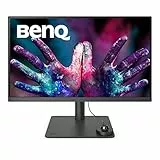 BenQ PD2705U Designer Monitor (tecnologia AQCOLOR, 27 pollici, 4K UHD, IPS, P3 Wide Color, ricarica USB-C, DP / HDMI, KVM, altezza regolabile) Compatibile con MacBook