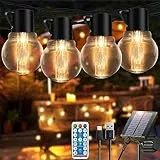 Aiohao Catena Luminosa Esterno Solare, 13.5M 30+2 LED Catena Luci Stringa Giardino, USB Ricaricabile 8 Modalità 4 Luminosa per Natale, Giardino, Gazebo, Feste,Matrimonio (Bianco Caldo)