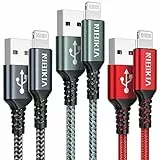 NIBIKIA Cavo iPhone [3Pezzi/ 1M+1M+1M] Certificato MFi Cavo Lightning Carica Rapida Nylon Caricatore iPhone per iPhone 14 13 12 11 X 8 7 6 5