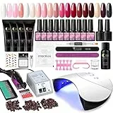 COSCELIA Set di 15 Smalti Semipermanenti con 36W Lampada UV/LED + Fresa per Unghie Professionale,Kit Ricostruzione Unghie Completo