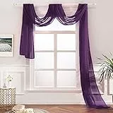 MIULEE Mantovana Tenda Trasparente Voile Decorazione da Finestra per Casa Soggiorono 140X550cm Viola