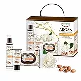 Equilibra Viso, Kit Viso Argan, Crema Viso Argan Idratante, Salviette Viso-Occhi Argan Struccanti, Acqua Micellare Argan Detergente e Struccante, Confezione Regalo