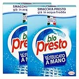 Bio Presto Bucato a Mano Detersivo in Polvere Formula Smacchia Presto Autoattiva in Acqua Fredda - 2 Confezioni da 600g