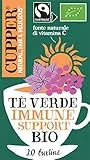 CUPPER Tè Verde Immune Support Biologico e Fairtrade con Ribes Nero, Acerola e Matcha, Filtri 100% Biodegradabili, Confezione da 20 Bustine