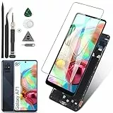 RongZy Schermo LCD per Samsung Galaxy A71 SM-A715F SM-A715F/DSN Incell Display Touch Screen Digitizer Parti di Ricambio di Riparazione con Strumenti(Nero con Cornice)