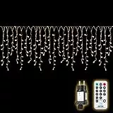 SALCAR 5m Catene luminose 24 stringe, 200 LEDs + 3m Cavo di alimentazione, stringa decorativa LED con 200 LED impermeabili + Telecomando