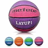 meteor Pallone Basket Palla da Basket Basketball Taglia 1 - Dimensione Bambini Giovani da Basket Ideale per Formazione - Gonfiabili Pallacanestro Mini con Superficie Antiscivolo Layup (1, Rosa)