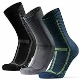 DANISH ENDURANCE 3 Paia di Calzini da Corsa Lunghi, Calze da Running Tecniche, Antivescica, Imbottite, Da Uomo e Donna, Multicolore (1x Blu Scuro, 1x Grigio, 1x Nero), 43-47