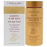 L'Erbolario VITAMINA C & ORO 24 K POTERE ANTI-ETÀ Detergente in polvere Ri-ossigenante • Illuminante con Caviale di Limone 35 g