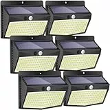 Luce Solare LED Esterno, 6 Pezzi/138LED Faretti Solari a Led da Esterno Lampada da Esterno con Sensore di Movimento, IP65 Impermeabile 3 Modalità per Giardino, Parete Wireless