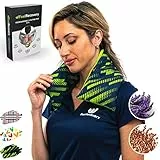 Cuscino Termico Cervicale - Cuscino per Microonde Riscaldante per Collo (60x15 cm) - Scaldacollo per la Nuca e Spalle con Federa Esterna Lavabile in Cotone 100% e Fiori di Lavanda