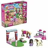 Mega Construx Barbie Maneggio con Ostacoli - Set Costruzioni con Micro Bambola, Cavallo e Pony - 68 Mattoncini + Accessori - Regalo Bambini 4+ Anni