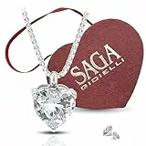 SAGA GIOIELLI® Collana Donna Cuore Cristalli Acciaio (TRASPARENTE)