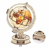 ROBOTIME Puzzle 3D in Legno Adulti, Mappamondo Luminoso, Fai-da-Te Kit di Modellismo da Costruzioni Artigianato Meccanico, Giocattoli Educativi-Ottima Idea Regalo