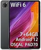 OSCAL Tablet 10 Pollici Pad70 Android 12 Tablet 7GB RAM+64GB ROM (TF 1TB), 5G/2.4G WiFi,13MP+8MP, 6580mAh, Tablet PC con BT5.0/OTG/Type-C/3,5 mm Cuffie Jack