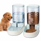 Edipets, Dispenser Cibo Gatti, Cani, Automatico, 2 Unità, 3.8L, Dispenser di Crocchette e Acqua per Animali Domestici (Grigio)