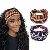 Fascia Capelli Donna,2 Pezzi Fasce Per Capelli Africa Cerchietto Capelli Donna Elastic Bandana Donna Yoga Headband Accessori Per Capelli Fascia Larga da Yoga Copricapo di Capelli per Donne e Ragazze