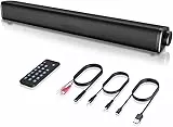 VersionTECH.Soundbar per PC,casse con cavi & bluetooth Altoparlante Hi-Fi Suono Surround 3D, casse per tv con telecomando,Soundbar portatile per home theater Computer TV Telefono MP4 [RCA, AUX]
