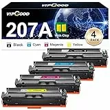 VIPGOOD 207A (Con Chip) Cartucce toner Compatibile per HP 207A 207X per Color LaserJet Pro MFP M283fdw M282nw M283fdn M255dw M255nw W2210A W2211A W2212A W2213A (Nero Ciano Giallo Magenta, 4-Pack)