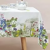 Arquiel Tovaglia Rettangolare Floreale, Tovaglie Foglie Fiore Selvaggio Lavabile, Copritavolo Impermeabile in Tessuto Stampato Resistente per Cucina Ristorante Feste(140x180cm)