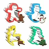 Joyoldelf Formine per biscotti natalizie grandi, 4 pezzi – Stampini per biscotti natalizi – pupazzo di neve, albero di Natale, pan di zenzero, renna