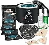 Lifestance Cera Brasiliana Kit, Scaldacera Professionale Display Digitale LCD con 400g Perle di Cera,30 Spatole, 5 Anello Antivegetativo,2 Olio per la Cura Prima e Dopo