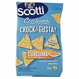Riso Scotti - Crock & Gusta Curcuma - Triangoli di Mais e Riso Snack Senza Glutine - 60 gr