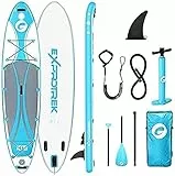 Exprotrek Stand Up Paddle Board-Tavola SUP gonfiabile-Set completo-Spessore 6'' - Adatta a tutti i livelli di difficoltà - Pagaia in Alluminio e Accessori(200KG MAX)