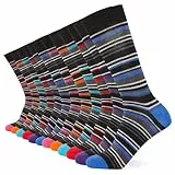 FM London (confezione da 12), calzini eleganti da uomo, Socks Uomo, Strisce multicolori, 39-46 EU