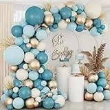 Kit Arco Di Palloncini, 115pcs Arco Di Palloncini Blu, Palloncini Blu Bianco Oro Compleanno, Ghirlanda Di Palloncini Per La Decorazione Di Compleanno, Baby Shower, Matrimonio, Laurea, Festa Di Ballo