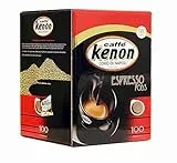 Gusto e aroma Espresso sempre perfetto, 100 Cialde Kenon Caffè, Cialde Ese44 da 7 gr confezionate singolarmente
