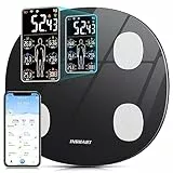 Insmart Bilancia Pesapersone Digitale, 8 Dati Visualizzati Sul Display, Bilancia Impedenziometrica Professionale 16 Indici di Corporea, Massa Grassa e Magra, Pesa Persone, BMI, Frequenza Cardiaca