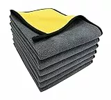 VAIYNWOM Panno Microfibra Auto, Set di 6 Panni in Microfibra 500GSM Assorbenti Non Danneggia la Vernice, Per la Pulizia di Auto e Moto, 30x40cm(±1cm), Giallo