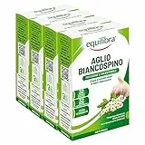 4x Equilibra Benessere Cardiovascolare Integratore Alimentare Funzionalità Pressione Arteriosa con Estratti di Aglio e Biancospino Senza Retrogusto Gluten Free - 4 Confezioni da 32 Capsule ciascuna