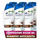 Head & Shoulders Shampoo Antiforfora Anticaduta Con Caffeina 225ml Formato Convenienza X6 Pacchi, Per Capelli Grassi, Protezione Dalla Forfora Per Cute E Capelli