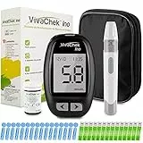 Glucosio nel Sangue Kit Aggiornamento 2022 Misuratore di Glicemia Diabetes Test Kit Trasmissione Dati tramite MicroUSB Avviso di Ipoglicemia e Chetoni con 25 strisce e 25 lancette mg/dL
