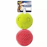 Hasbro Nerf Dog (2-Pack) Soccer Squeak Palla Giocattolo per Cani, Rosso/Verde, Grande