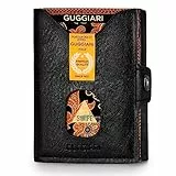 GUGGIARI ZEN®Portafoglio Uomo Piccolo, Portafoglio Uomo Slim con Porta Carte di Credito, Porta monete E Contanti-Compatto portacarte di credito da uomo, Portafoglio Piccolo, Idea Regalo Uomo-Lava