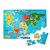 Melissa & Doug Puzzle da Pavimento 'Mappa Del Mondo', Puzzle per Bambini, 3+, Gioco Montessori, Regalo per Bambine e Bambini