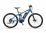 Fischer Mountain Montis Em 1862, Bicicletta elettrica per Uomo e Donna | RH Motore Medio 80 NM | Batteria 48 V E-Bike | MTB, Blu Opaco, Rahmenhöhe 48 cm