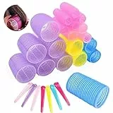 Liwein 30 pezzi Rulli per Capelli Autoaderenti,Fermagli a Rullo di Bigodini in Plastica Multicolor Grande Medio Piccolo Parrucchiere Strumenti per Donne Uomini Bambini (20 mm 25mm 40mm 44mm 30mm)