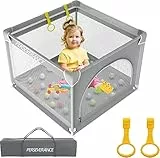 Box per Bambini, Piccolo Box da 90 CM con Morbida rete Traspiraante, Box Robusto Sicuro, Box Facile da Trasportare e Leggero, Portatile da Interno ed Esterno Recinto per Bambini