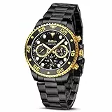 HANPOSH Orologio Uomo Orologio Militare Acciaio Cronografo Impermeabile Luminosi Design Orologi Quadrante Grande da Polso Elegante Sportivo Analogici Data