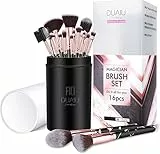 16 Pezzi Pennelli Make Up - FILY DUAIU Professionale Pennelli Trucco Sintetica Premium Set - Secchio Portaoggetti Portatile Pennello Fondotinta - Adatta per Blush, Fondotinta, Correttore, Ombretto