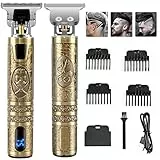 Tagliacapelli Uomo, Rasoio Elettrico per Capelli, Trimmer Barba e Capelli, T-Blade Tagliacapelli Uomo, Macchinetta per Capelli Ricaricabile, Barba Trimmer Senza Fili con Display LED e 4 Pettini Guida