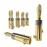 KabelDirekt Spine a banana – 5 coppie spine a banana per altoparlanti fino a 6 mm², collegamento flessibile per altoparlanti Hi-Fi, amplificatori, receiver, impianti stereo, avvitabili, dorati